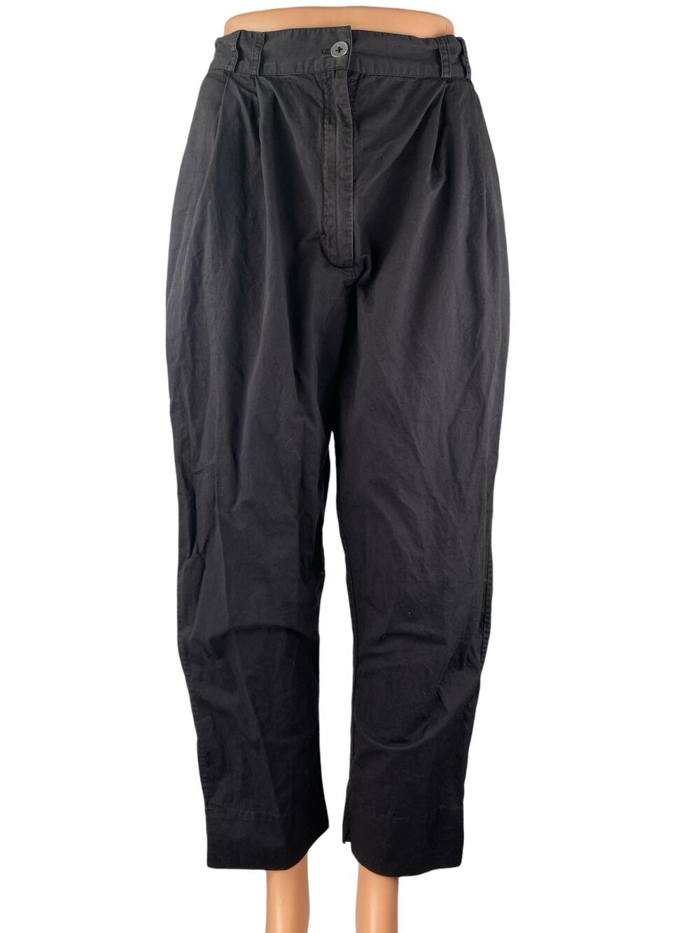 Wray Black High Waist Pleated Baggy Barrel Carrot Wide Leg Trousers Pants Size 6